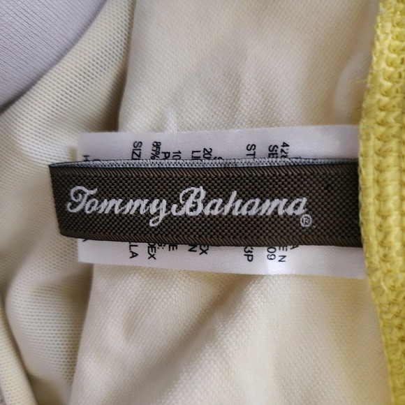 Tommy Bahama Bathing‎ Suit Womens 4 Yellow 1 Pc Ruched Halter Top Slimming PinUp - Picture 9 of 11